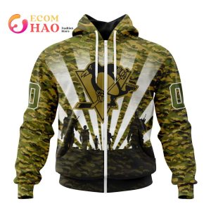 NHL Pittsburgh Penguins Special Military Camo Kits For Veterans Day And Rememberance Day 3D Hoodie