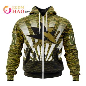 NHL San Jose Sharks Special Military Camo Kits For Veterans Day And Rememberance Day 3D Hoodie