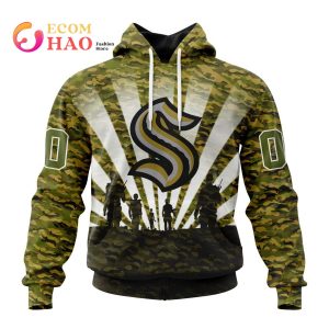 NHL Seattle Kraken Special Military Camo Kits For Veterans Day And Rememberance Day 3D Hoodie