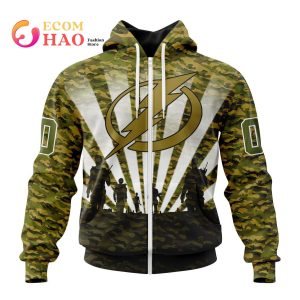 NHL Tampa Bay Lightning Special Military Camo Kits For Veterans Day And Rememberance Day 3D Hoodie