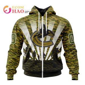 NHL Vancouver Canucks Special Military Camo Kits For Veterans Day And Rememberance Day 3D Hoodie