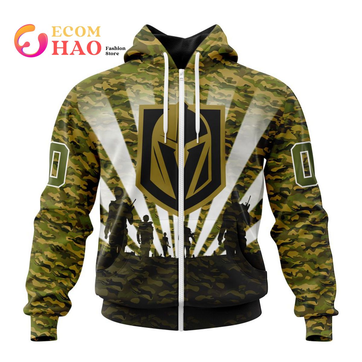 NHL Vegas Golden Knights Special Military Camo Kits For Veterans Day And Rememberance Day 3D Hoodie