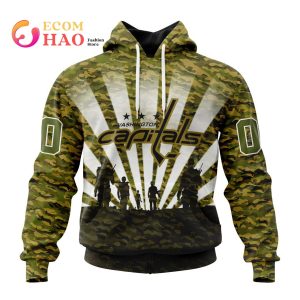 NHL Washington Capitals Special Military Camo Kits For Veterans Day And Rememberance Day 3D Hoodie