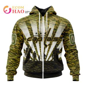 NHL Washington Capitals Special Military Camo Kits For Veterans Day And Rememberance Day 3D Hoodie