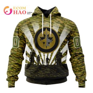 NHL Winnipeg Jets Special Military Camo Kits For Veterans Day And Rememberance Day 3D Hoodie