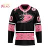 NHL Arizona Coyotes Specialized Design In Classic Style With Paisley! IN OCTOBER WE WEAR PINK BREAST CANCER 3D Hockey Jersey