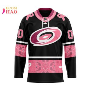 NHL Carolina Hurricanes Specialized Design In Classic Style With Paisley! IN OCTOBER WE WEAR PINK BREAST CANCER 3D Hockey Jersey