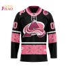NHL Columbus Blue Jackets Specialized Design In Classic Style With Paisley! IN OCTOBER WE WEAR PINK BREAST CANCER 3D Hockey Jersey