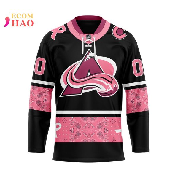 NHL Colorado Avalanche Specialized Design In Classic Style With Paisley! IN OCTOBER WE WEAR PINK BREAST CANCER 3D Hockey Jersey