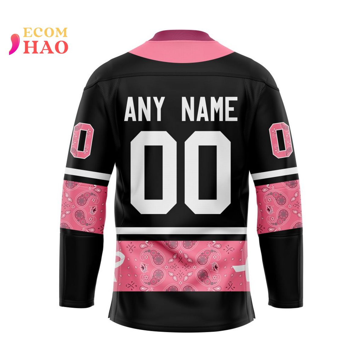 NHL Columbus Blue Jackets Specialized Design In Classic Style With Paisley! IN OCTOBER WE WEAR PINK BREAST CANCER 3D Hockey Jersey