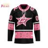 NHL Columbus Blue Jackets Specialized Design In Classic Style With Paisley! IN OCTOBER WE WEAR PINK BREAST CANCER 3D Hockey Jersey