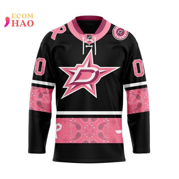 NHL Dallas Stars Specialized Design In Classic Style With Paisley! IN OCTOBER WE WEAR PINK BREAST CANCER 3D Hockey Jersey