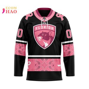 NHL Florida Panthers Specialized Design In Classic Style With Paisley! IN OCTOBER WE WEAR PINK BREAST CANCER 3D Hockey Jersey