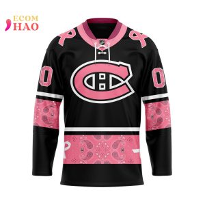 NHL Montreal Canadiens Specialized Design In Classic Style With Paisley! IN OCTOBER WE WEAR PINK BREAST CANCER 3D Hockey Jersey