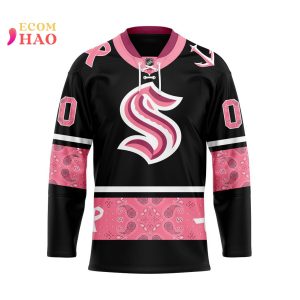 NHL Seattle Kraken Specialized Design In Classic Style With Paisley! IN OCTOBER WE WEAR PINK BREAST CANCER 3D Hockey Jersey