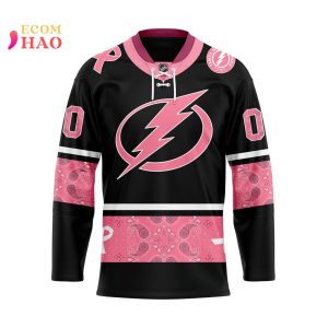 NHL Tampa Bay Lightning Specialized Design In Classic Style With Paisley! IN OCTOBER WE WEAR PINK BREAST CANCER 3D Hockey Jersey