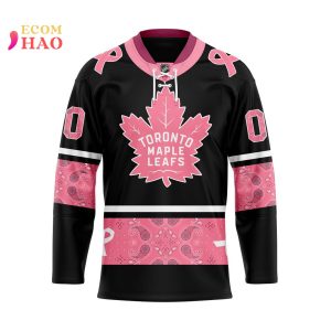 NHL Toronto Maple Leafs Specialized Design In Classic Style With Paisley! IN OCTOBER WE WEAR PINK BREAST CANCER 3D Hockey Jersey