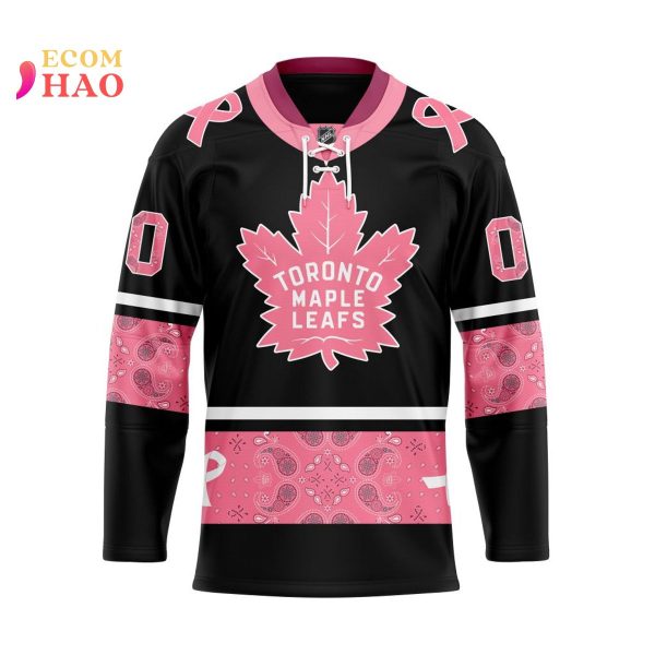 NHL Toronto Maple Leafs Specialized Design In Classic Style With Paisley! IN OCTOBER WE WEAR PINK BREAST CANCER 3D Hockey Jersey