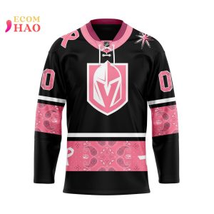 NHL Vegas Golden Knights Specialized Design In Classic Style With Paisley! IN OCTOBER WE WEAR PINK BREAST CANCER 3D Hockey Jersey