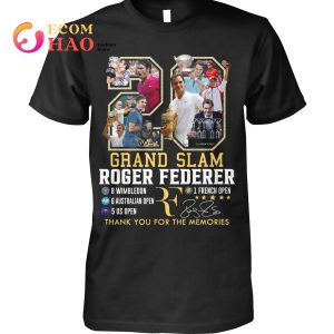 20 Grand Slam Roger Federer Thank You For The Memories T-Shirt