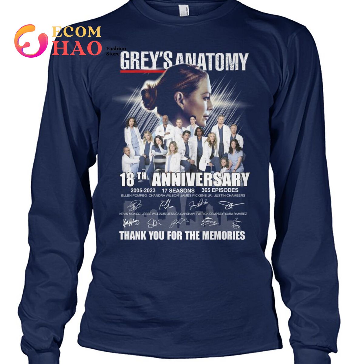 Grey’s Anatomy 18th Anniversary 2005 – 2023 Thank You For The Memories T-Shirt