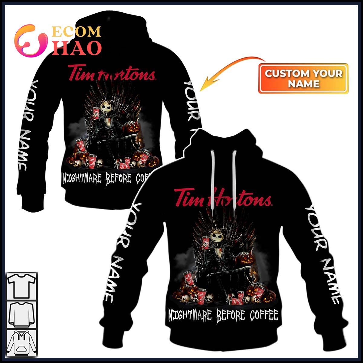 Personalized Tim Hortons Rose Dragon 3D Hoodie