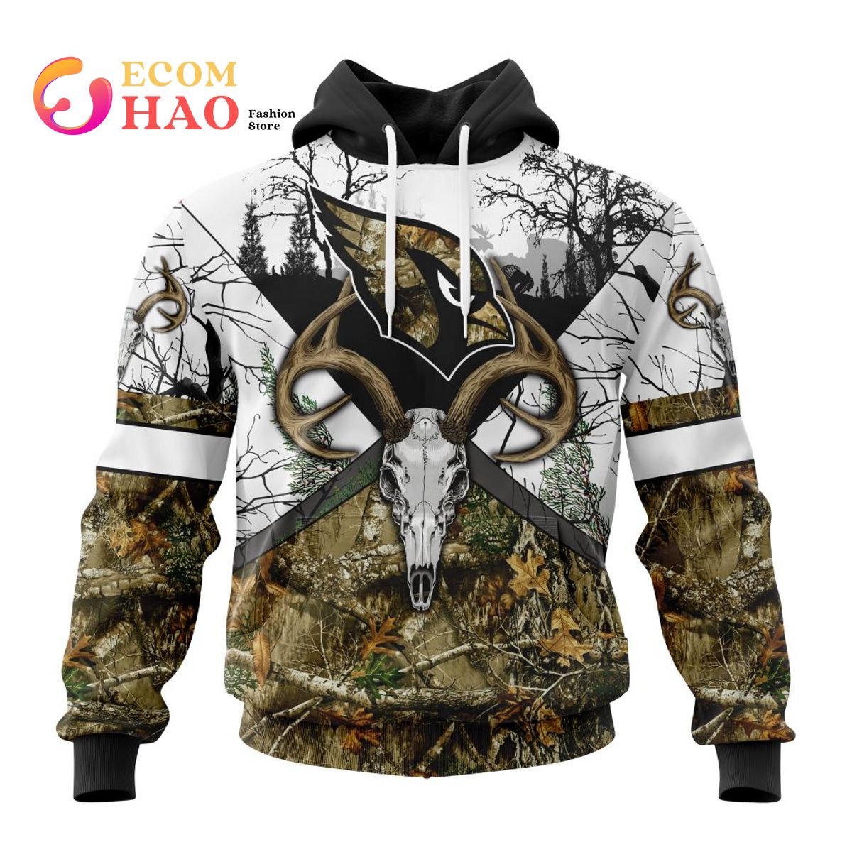 NFL Baltimore Ravens Specialized Specialized Design Wih Deer Skull And Forest Pattern For Go Hunting 3D Hoodie