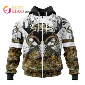 NFL Baltimore Ravens Specialized Specialized Design Wih Deer Skull And Forest Pattern For Go Hunting 3D Hoodie