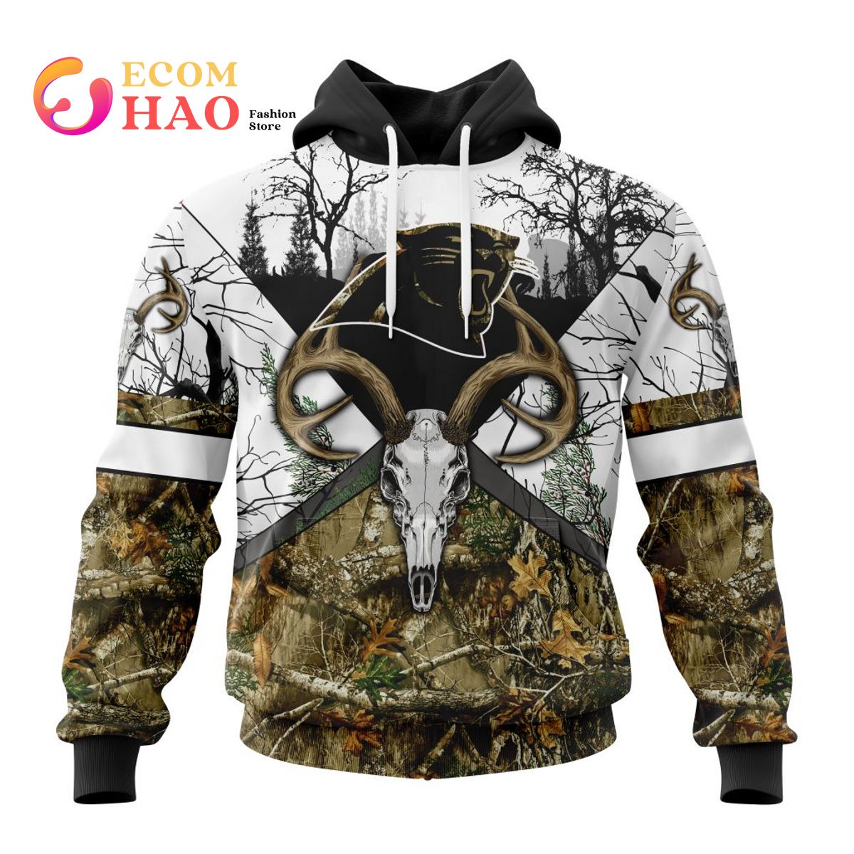 NFL Detroit Lions Specialized Specialized Design Wih Deer Skull And Forest Pattern For Go Hunting 3D Hoodie