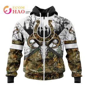NFL Indianapolis Colts Specialized Specialized Design Wih Deer Skull And Forest Pattern For Go Hunting 3D Hoodie