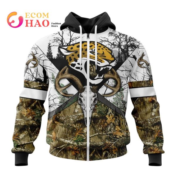 NFL Jacksonville Jaguars Specialized Specialized Design Wih Deer Skull And Forest Pattern For Go Hunting 3D Hoodie