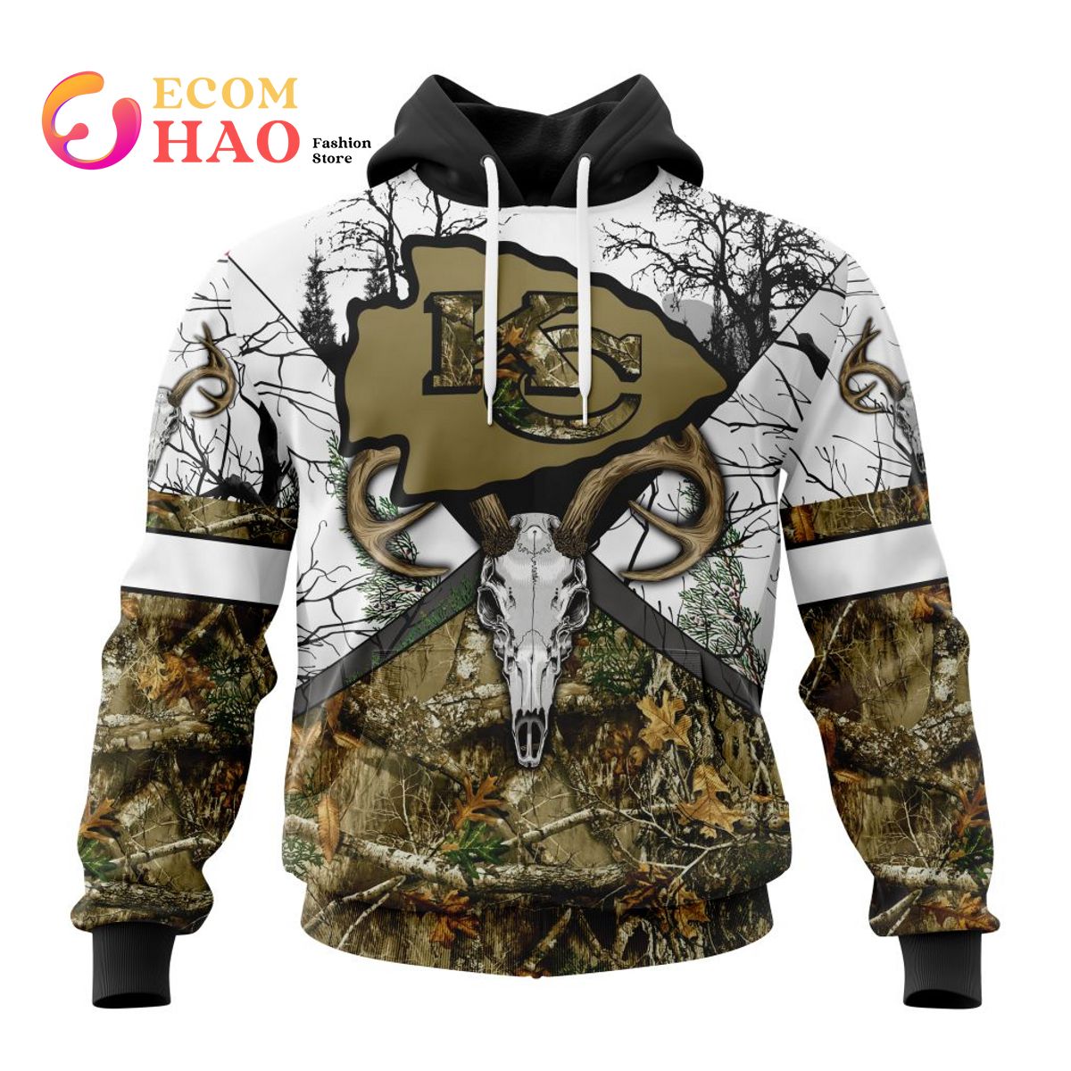 NFL Kansas City Chiefs Specialized Specialized Design Wih Deer Skull And Forest Pattern For Go Hunting 3D Hoodie