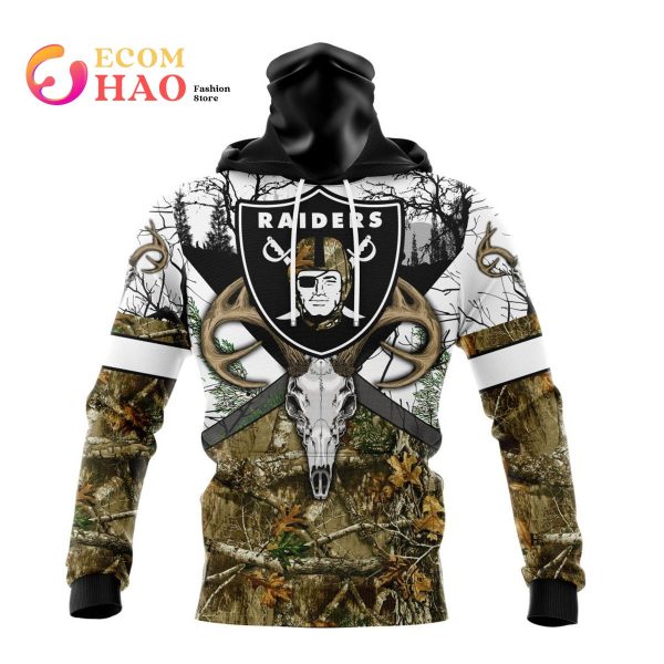 NFL Las Vegas Raiders Specialized Specialized Design Wih Deer Skull And Forest Pattern For Go Hunting 3D Hoodie