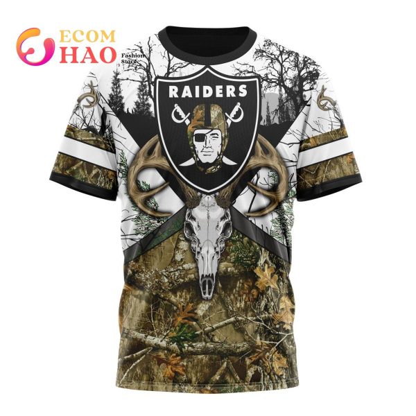 NFL Las Vegas Raiders Specialized Specialized Design Wih Deer Skull And Forest Pattern For Go Hunting 3D Hoodie