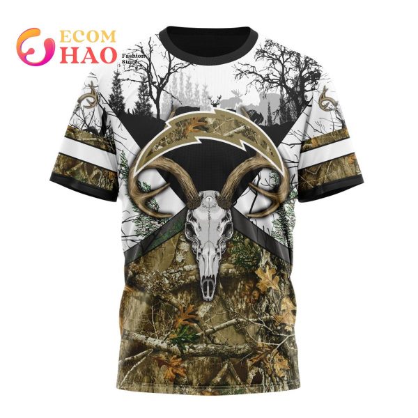 NFL Los Angeles Chargers Specialized Specialized Design Wih Deer Skull And Forest Pattern For Go Hunting 3D Hoodie