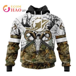 NFL Miami Dolphins Specialized Specialized Design Wih Deer Skull And Forest Pattern For Go Hunting 3D Hoodie