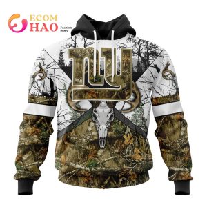 NFL New York Giants Specialized Specialized Design Wih Deer Skull And Forest Pattern For Go Hunting 3D Hoodie