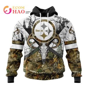 NFL Pittsburgh Steelers Specialized Specialized Design Wih Deer Skull And Forest Pattern For Go Hunting 3D Hoodie
