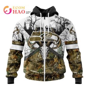 NFL Seattle Seahawks Specialized Specialized Design Wih Deer Skull And Forest Pattern For Go Hunting 3D Hoodie