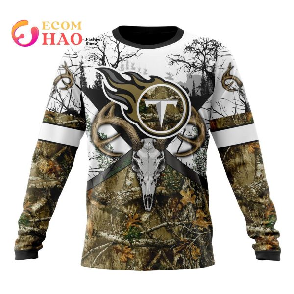 NFL Tennessee Titans Specialized Specialized Design Wih Deer Skull And Forest Pattern For Go Hunting 3D Hoodie