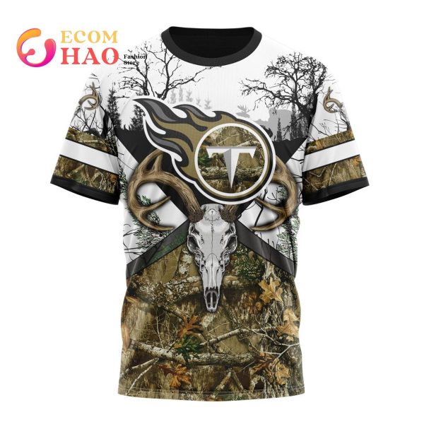 NFL Tennessee Titans Specialized Specialized Design Wih Deer Skull And Forest Pattern For Go Hunting 3D Hoodie