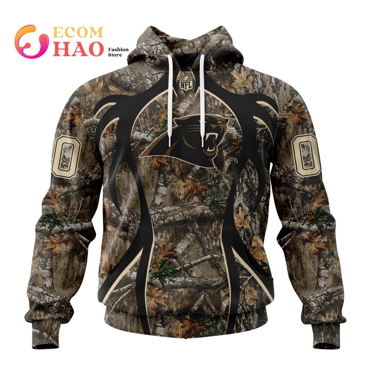 NFL Carolina Panthers Special Camo Realtree Hunting 3D Hoodie