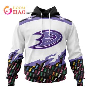NHL Anaheim Ducks Specialized Kits In OCTOBER WE STAND TOGETHER WE CAN BEAT CANCER 3D Hoodie