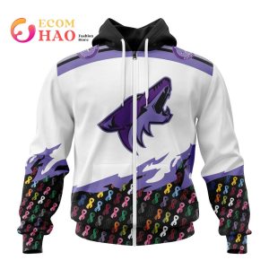 NHL Arizona Coyotes Specialized Kits In OCTOBER WE STAND TOGETHER WE CAN BEAT CANCER 3D Hoodie