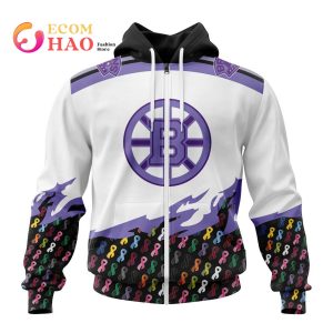 NHL Boston Bruins Specialized Kits In OCTOBER WE STAND TOGETHER WE CAN BEAT CANCER 3D Hoodie
