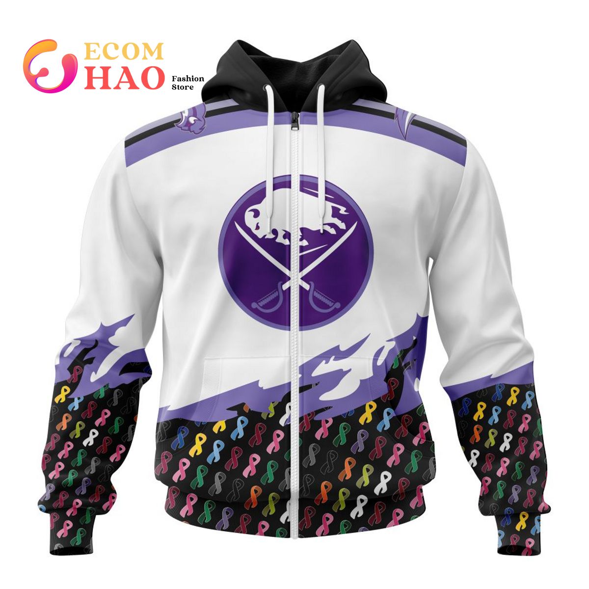 NHL Buffalo Sabres Specialized Kits In OCTOBER WE STAND TOGETHER WE CAN BEAT CANCER 3D Hoodie