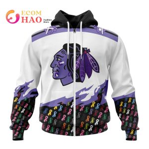 NHL Chicago BlackHawks Specialized Kits In OCTOBER WE STAND TOGETHER WE CAN BEAT CANCER 3D Hoodie
