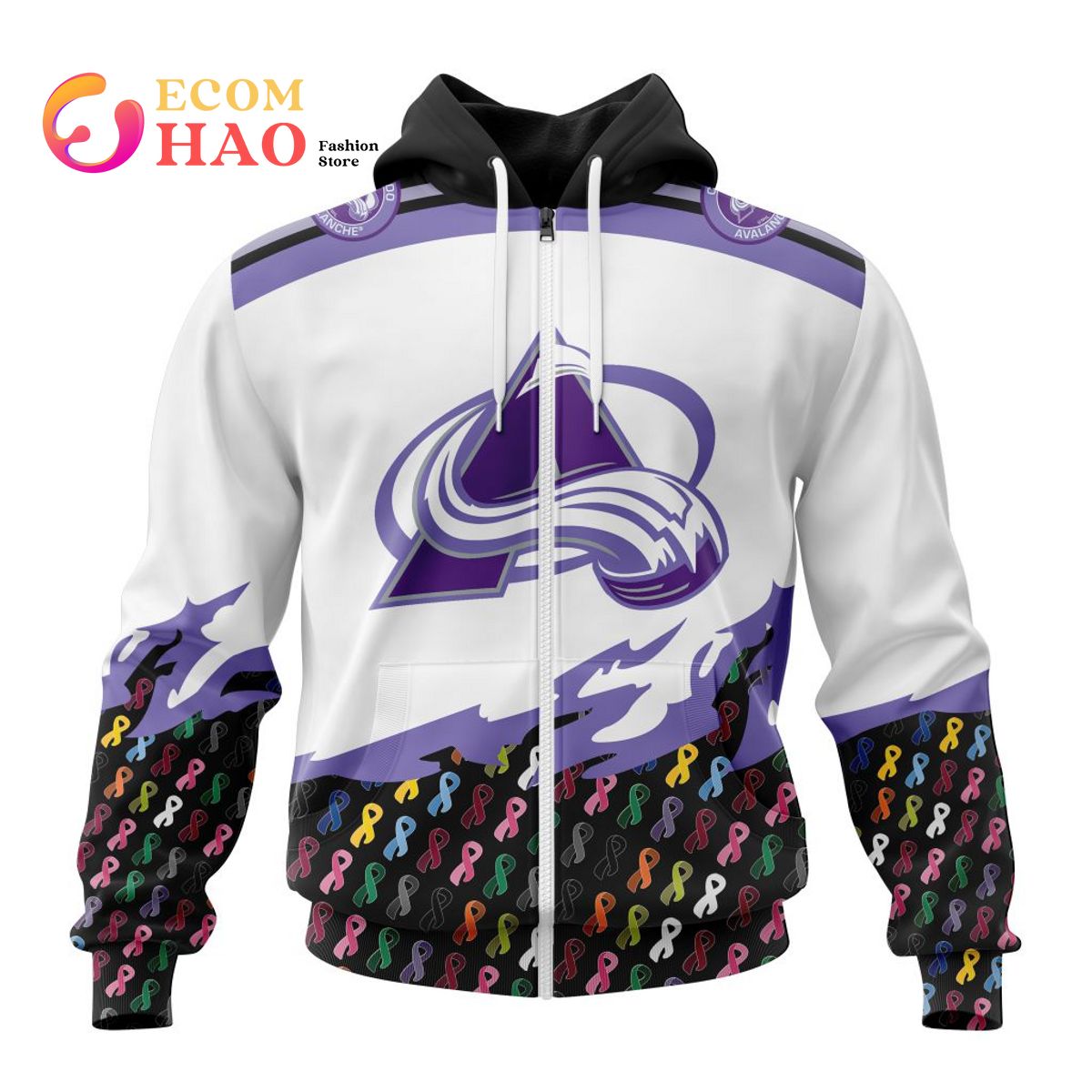 NHL Colorado Avalanche Specialized Kits In OCTOBER WE STAND TOGETHER WE CAN BEAT CANCER 3D Hoodie