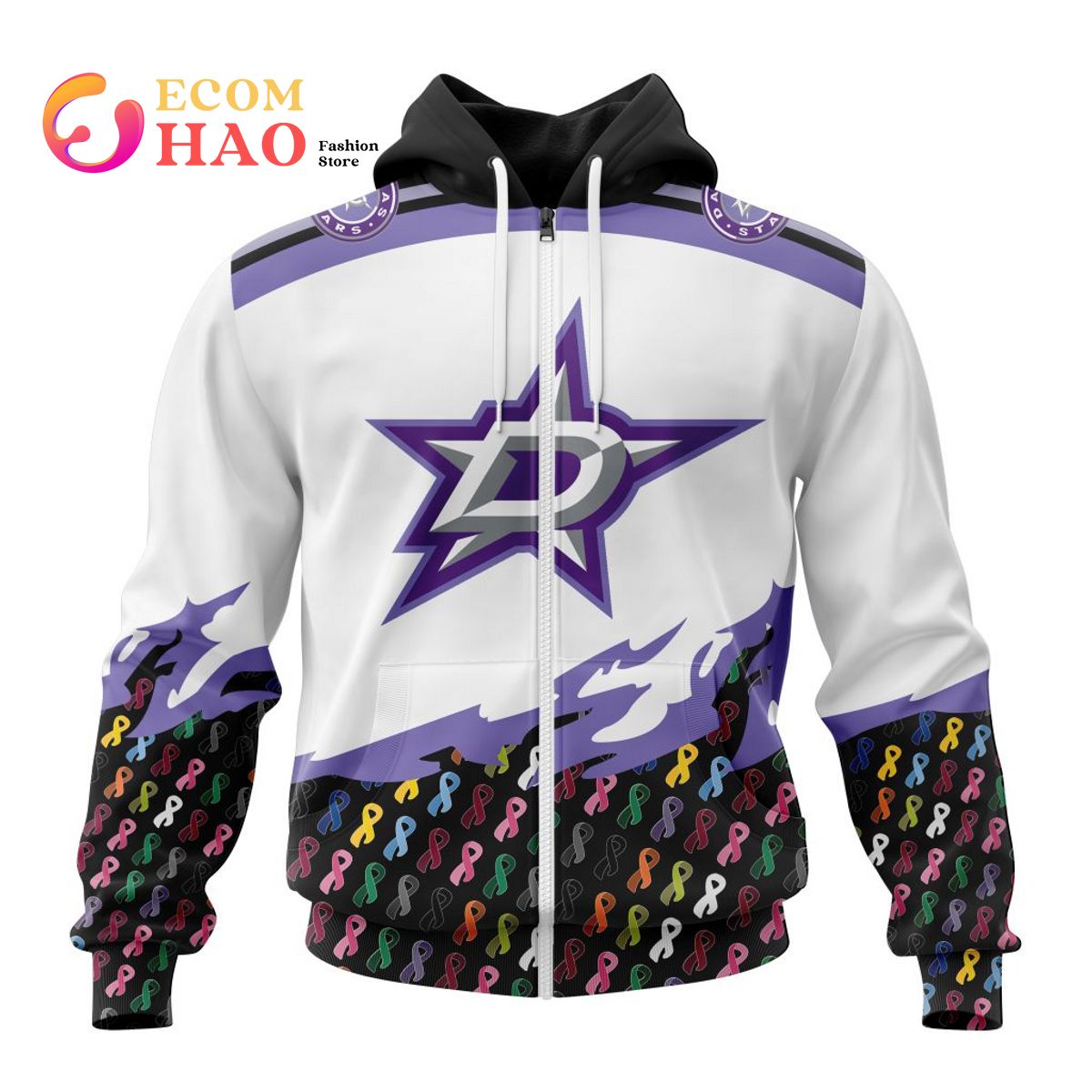 NHL Dallas Stars Specialized Kits In OCTOBER WE STAND TOGETHER WE CAN BEAT CANCER 3D Hoodie