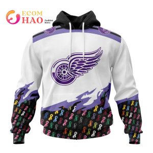 NHL Detroit Red Wings Specialized Kits In OCTOBER WE STAND TOGETHER WE CAN BEAT CANCER 3D Hoodie